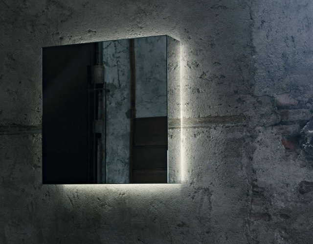 design spegelbelysning vägg kvadratisk form IMASSI Claudio Silvestrin