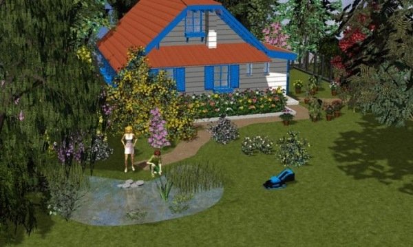 Trädgårdsplanerare online -programvara 3D virtuell promenad genom drömträdgårdens designträdgård