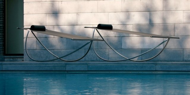 Design trädgårdssängar e-z solstol ROYAL BOTANIA poolmatta i rostfritt stål
