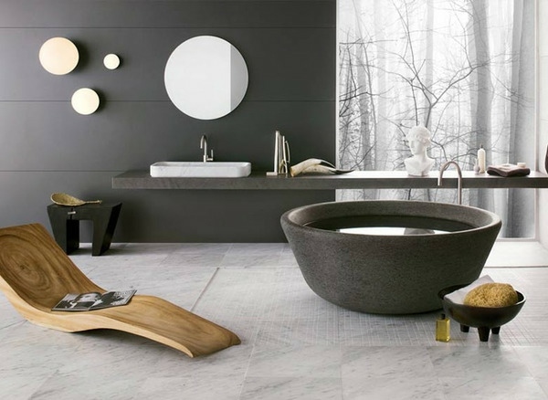 minimalistiska badrumsmöbler grå