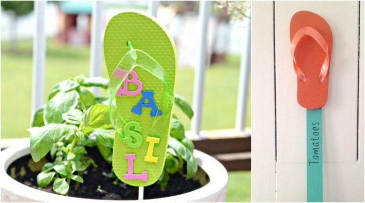 pyssla-idéer-sommar-småbarn-trädgård-skyltar-flip-flops