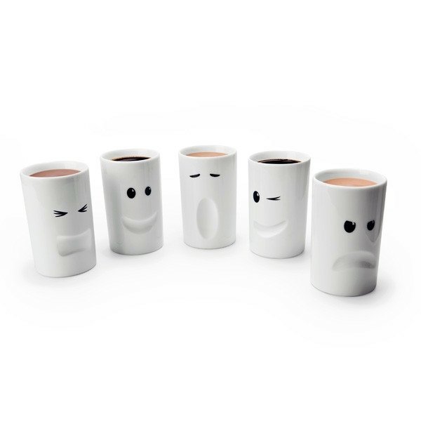 Gåva idé kaffe te koppar ansikten