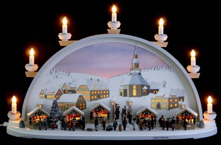 ledde julljus ljusbåge stadstema dekoration idé