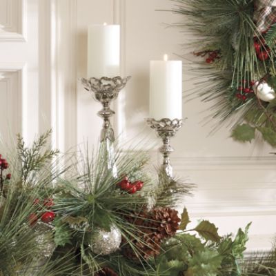 dekoration-idéer-LED-jul-ljus-silver-ljusstakar