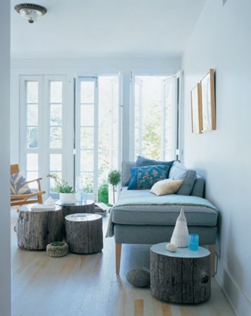 Deco -idéer trädstammselement i de inre rundborden