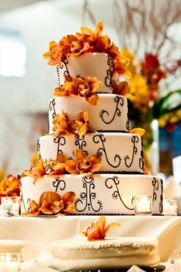färgglada-höst-tårta-bröllop-idé-golv