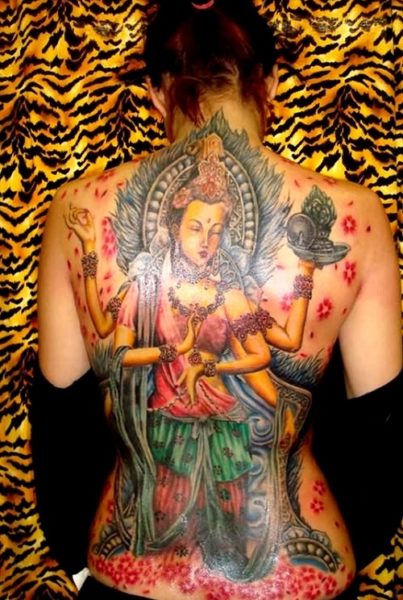 Uskonnollinen Body Art Tatuointi selässä