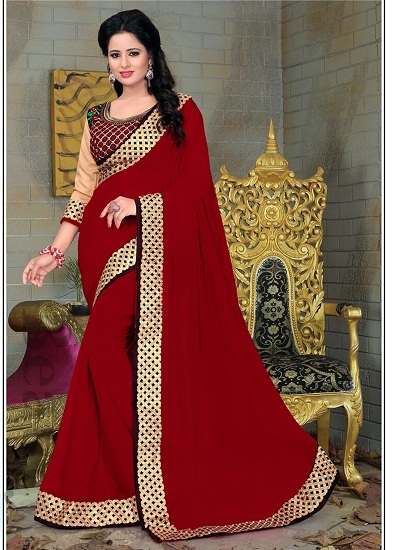 Το Designer Pretty Looking Red Saree