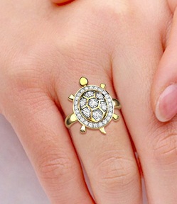 Χρυσό δαχτυλίδι διαμαντένιου χελώνα