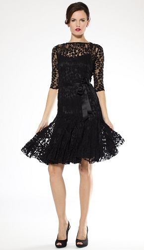 Μαύρο κοκτέιλ φόρεμα με μανίκια
