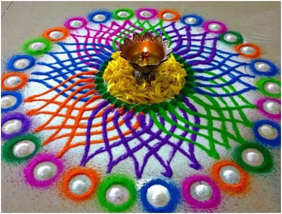 Rainbow Rangoli -mallit Diwalille