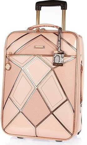 Vaaleanpunainen Patchwork -matkalaukku