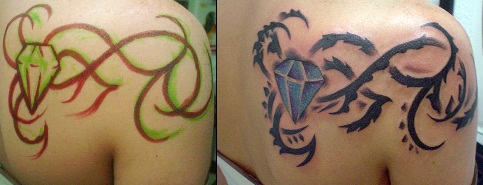 Διαμαντένια σχέδια τατουάζ με αμπέλι