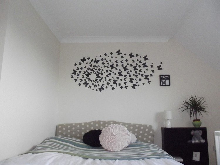 cool-tinker-idéer-rum-dekoration-vägg-svart-fjärilar