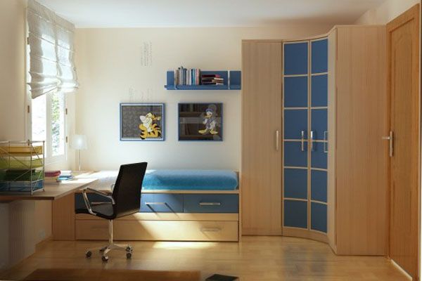 Litet barnrum inredda idéer-i-blå möbler