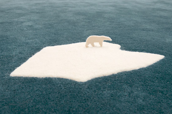 matta design blå isbjörn global uppvärmning idé
