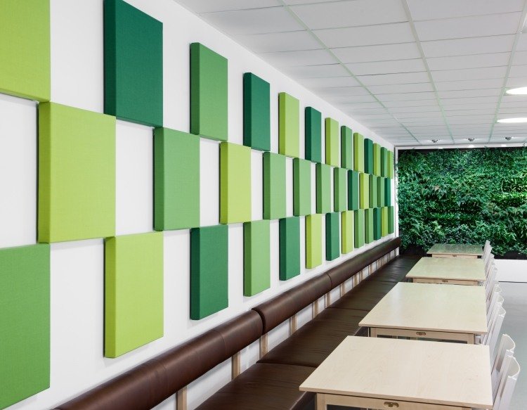 Design ljudabsorberande väggpaneler-grön ton