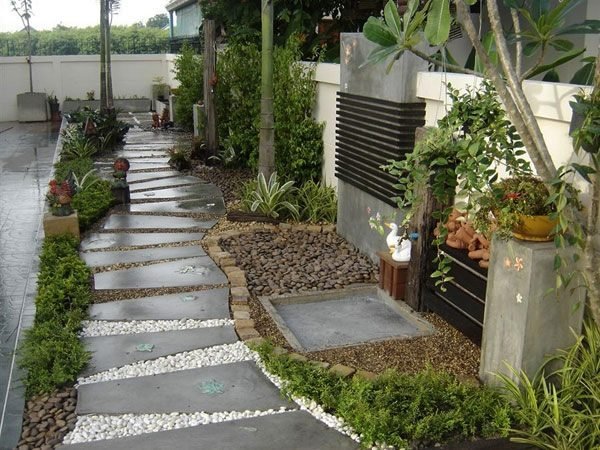 zigzack design kreativa idéer för trädgårdsvägdesign