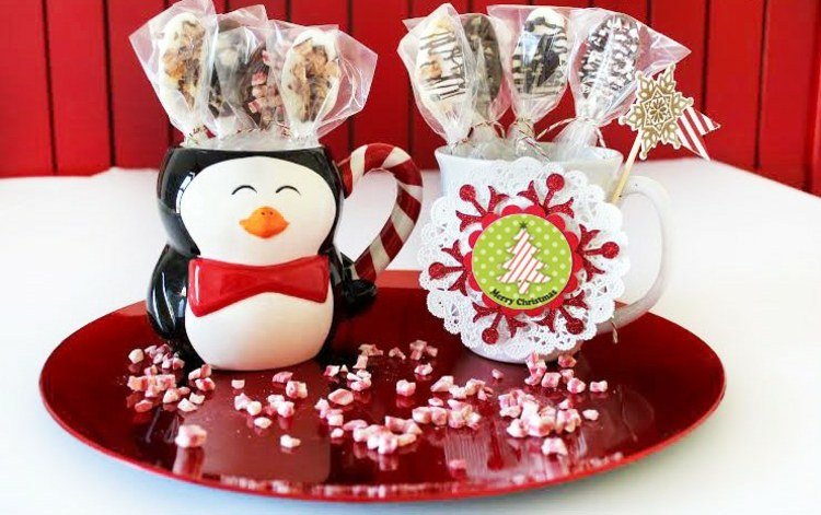 gåva idéer för jul DIY choklad stjälk koppar pingvin