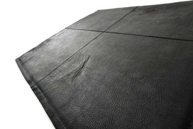 Slät lädermatta handgjord-kymo handgjord svart