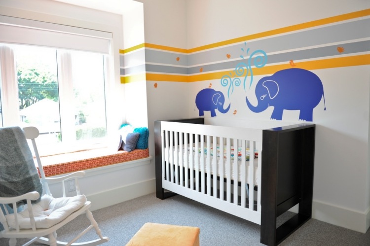 babyrum-dekoration-pojke-elefant-vägg-klistermärken-remsor