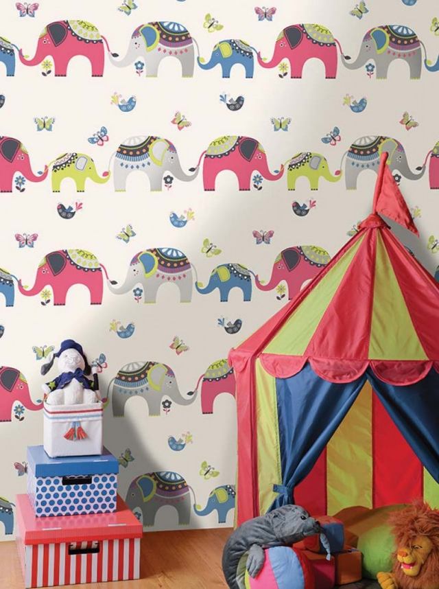 mönster tapeter barnrum motiv tapeter cirkus glädje elefanter