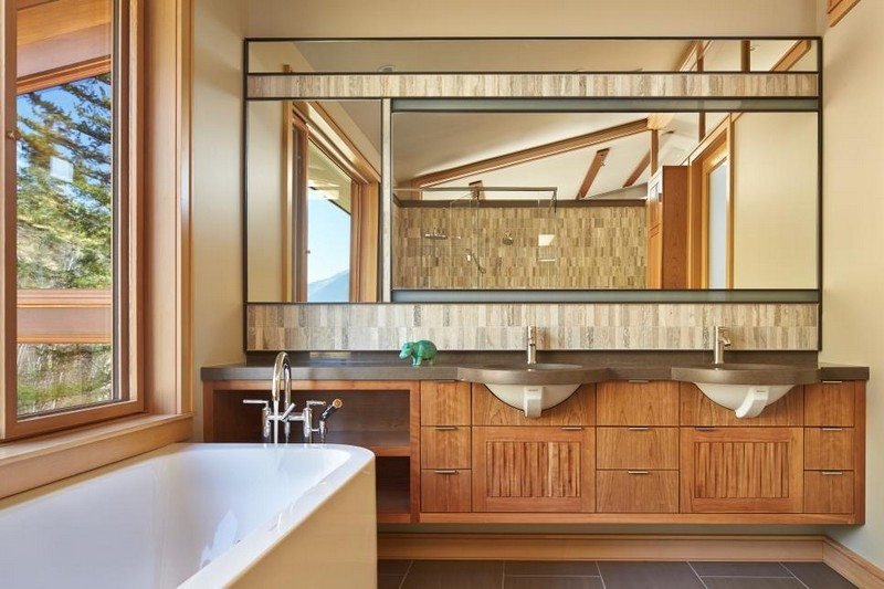 rustikt badrum handfat-underskåp-trä