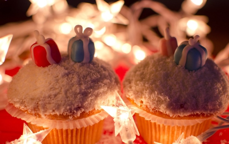 Jul ccts-cupcakes idéer-uttorkade kokosnö-snöfondant-gåvor