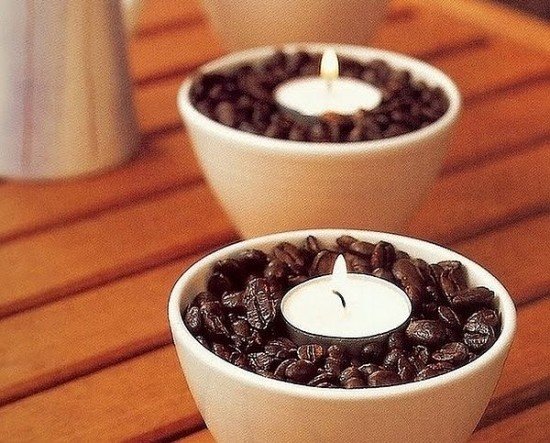 Kaffe te lampor dekorera idéer för ljusstake gör det själv