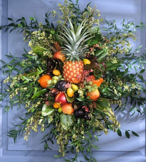 exotiska frukter kreativa dekorationsidéer dörrkransar på hösten
