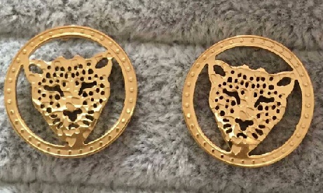 Ανδρικά σκουλαρίκια με σχέδιο ζώου σε χρυσό