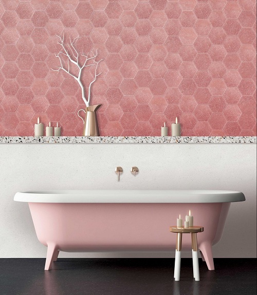 Ροζ πλακάκια μπάνιου
