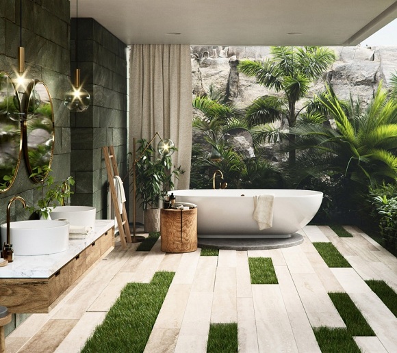 Ideoita trooppisille kylpyhuoneille