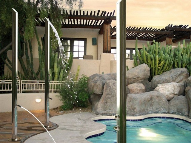 design trädgård duschar rostfritt stål pool AQUABAMBU bossini