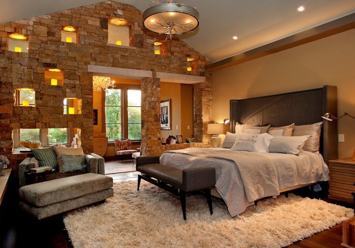 romantisk-sovrum-idéer-tillbehör-belysning-vägg-hyllor-inbyggda
