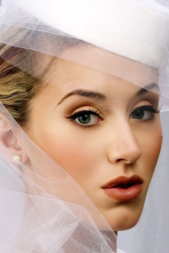 vintage bröllop eyeliner ögonmakeup idé