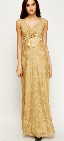 Χρυσό Maxi φόρεμα