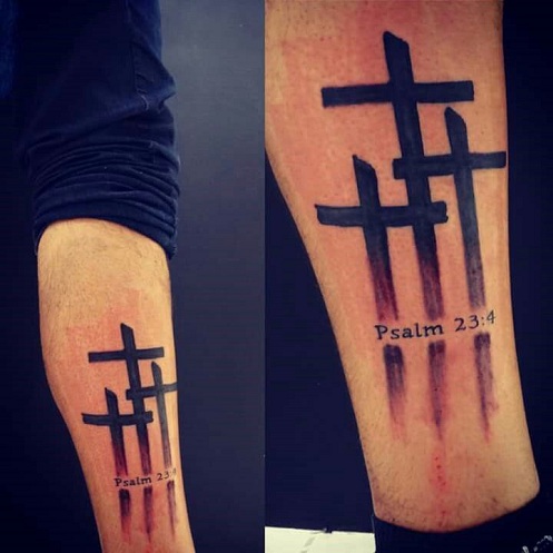 Τρεις σταυροί σχεδιασμός τατουάζ
