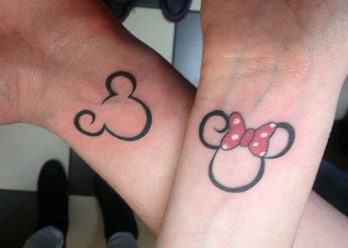 Mickey and Minnie Matching Couple Tattoo