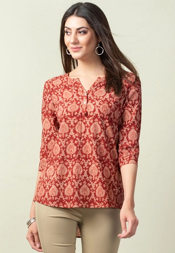 Kalamkari Short Kurti leggingsilla