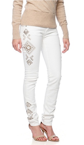 Καρφωτό Λευκό Skinny Jeans