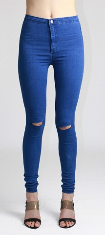 Blue Ripped Skinny Jeans for Girls