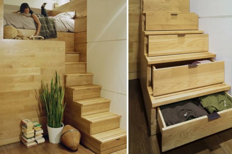 trappor nisch idéer lådor förvaringsutrymme praktiska möbler