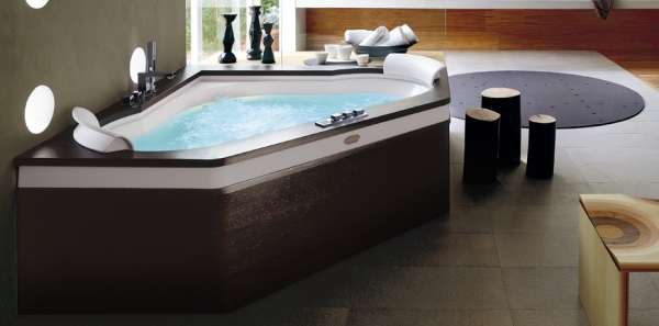 aura corner160 bubbelpool designbadkar vid jacuzzi