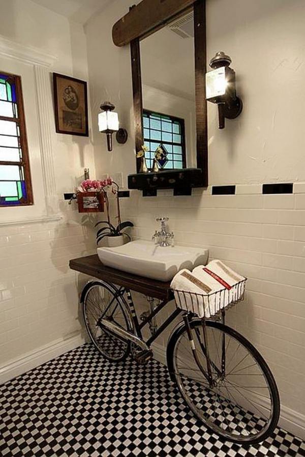 Upcycling idéer med cykel vintage handfat