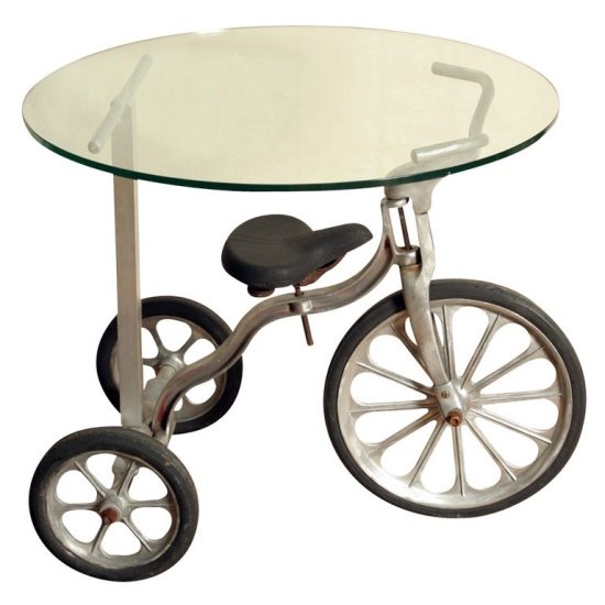Upcycling idéer - cykeldelar för barnglasplatta