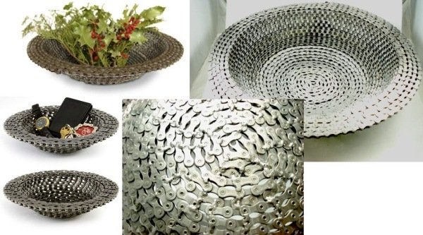 Upcycling idéer med cykeldelar kedja schalle dinge