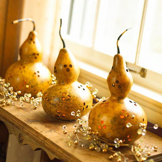 flaskpumpor ljusstakar själv gör pärlor dekoration hösten