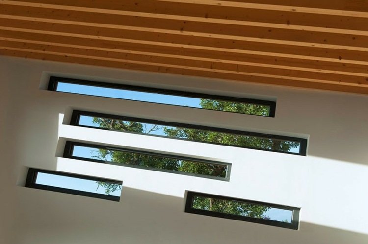 interiör och designidéer diagonal fönsterväggseffekt