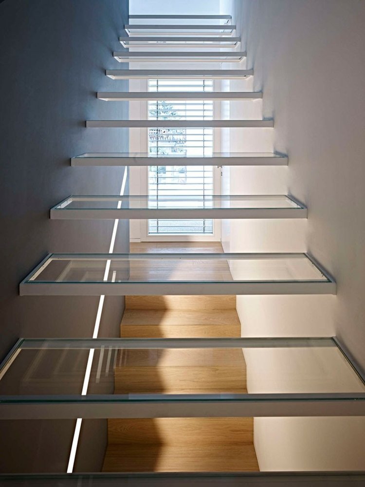 inre idé möblering glas trappor moderna steg korridor